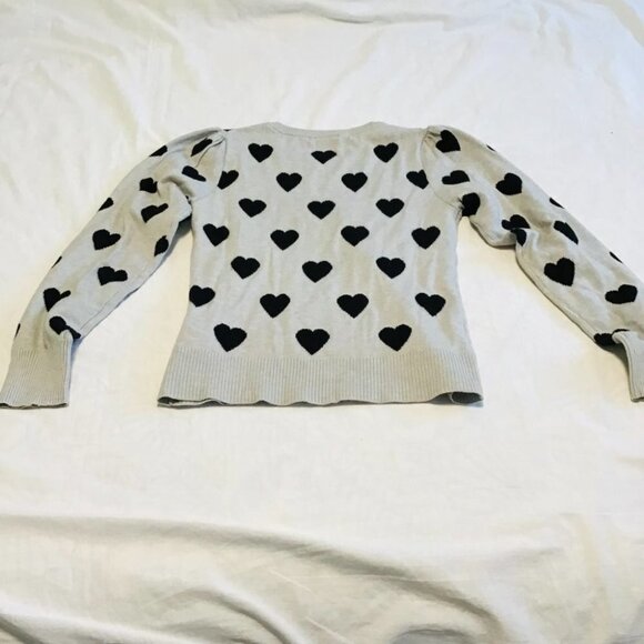 Kaily K Gray Viscose Blend Sweater with Heart Pattern Size S - Picture 4 of 9